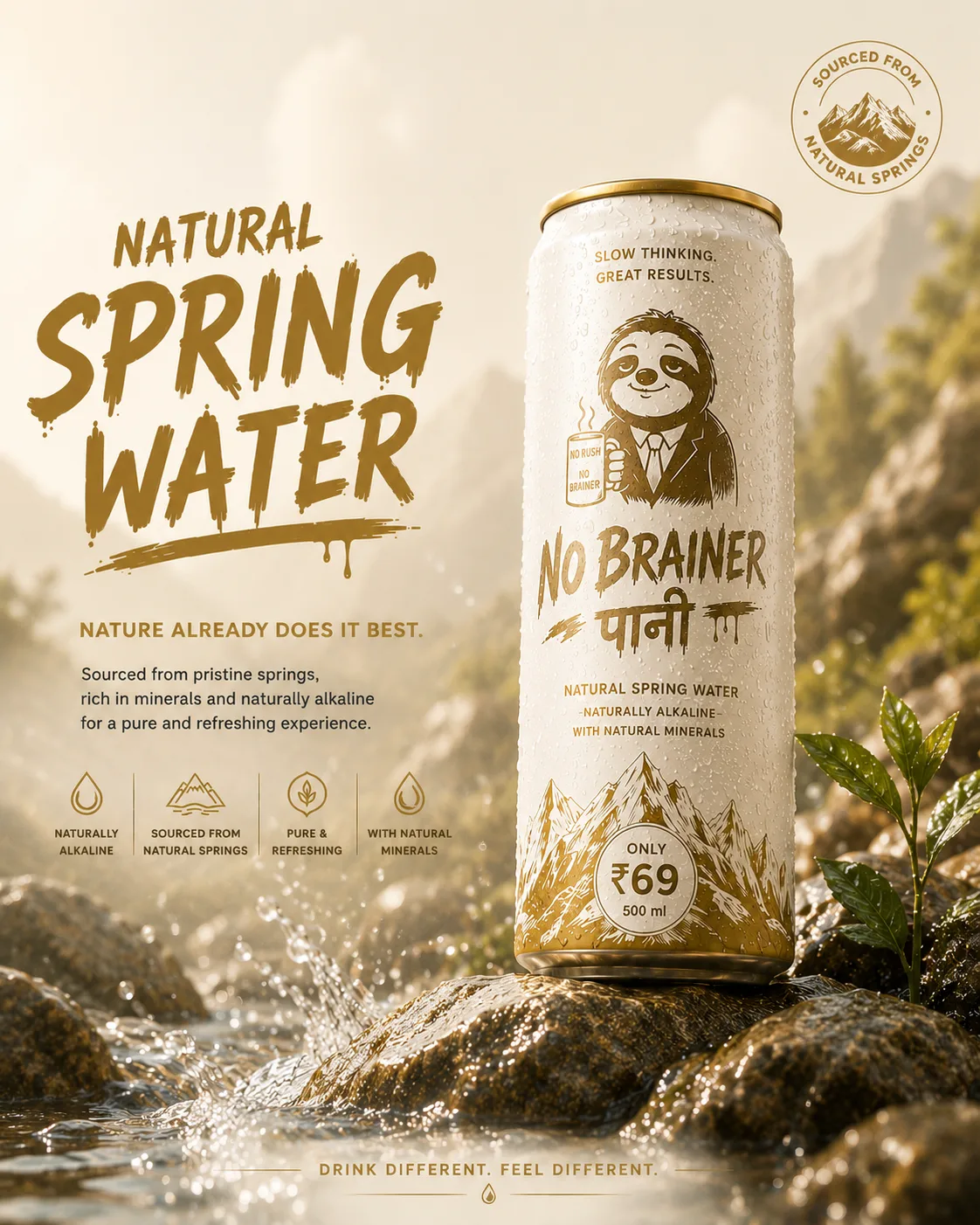 No Brainer Natural Spring Water hero