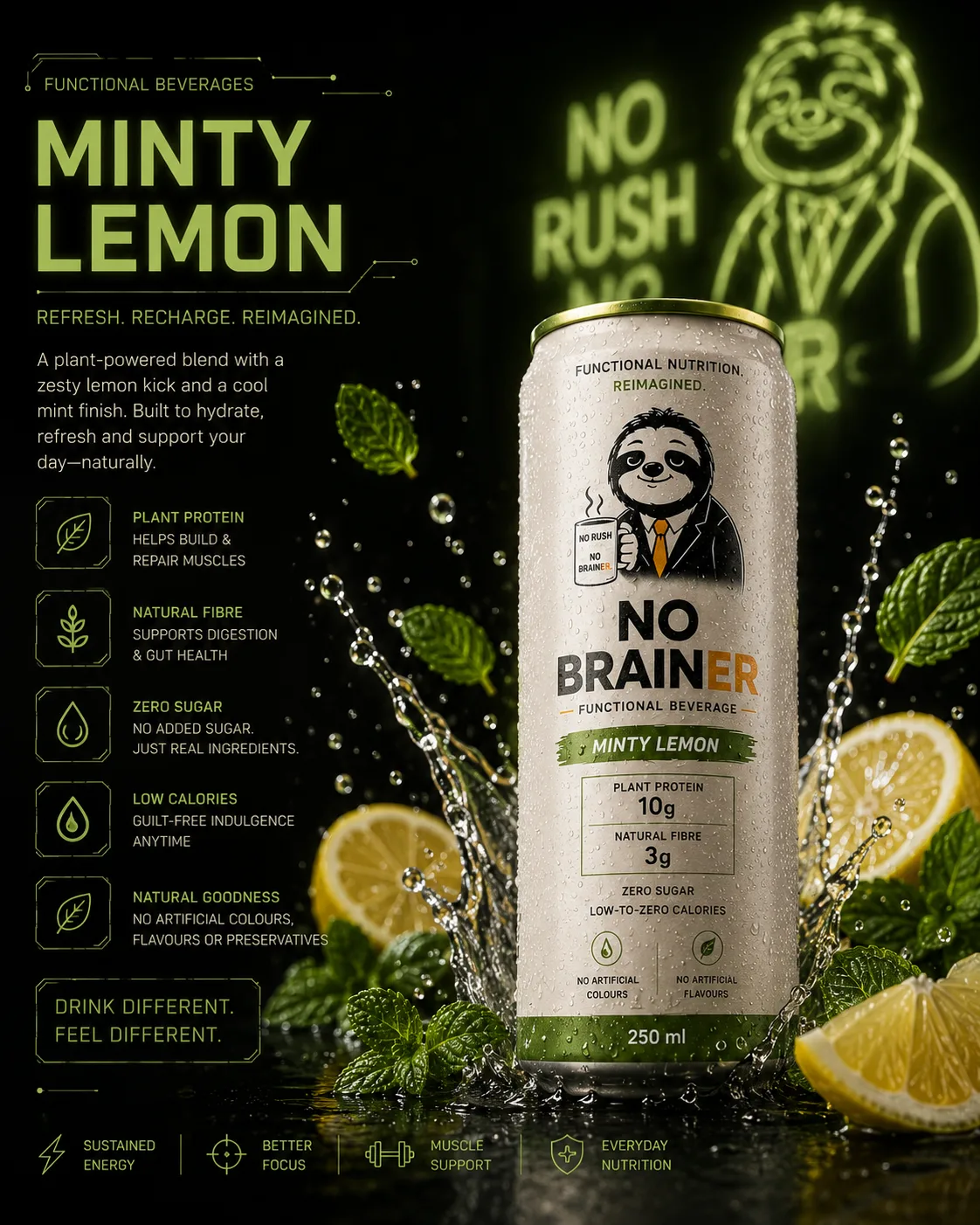No Brainer Minty Lemon can
